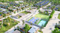 design backyard, front yard, garden, terrace 3d landscape rendering