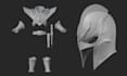 create a custom cosplay 3d sword armor helmet props for 3d printing