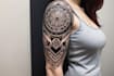 create sleeve tattoo design in geometric style