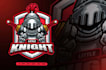 create guardian knight helmet wings mascot logo