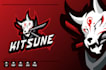 make kitsune mask fox mascot logo design