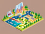 design isometric map illustration vector