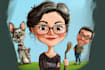 draw full body big head cartoon caricature