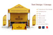 design tent, table cover, feather flag, pop up tent