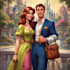draw couples cartoon portrait in disney style