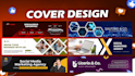 design facebook cover photo and logo, youtube banner, linkedin cover