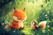design flat cute animal vector illustrations for stickers,