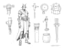 draw a concept sketch of characters, objects, background