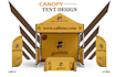 design a canopy tent design, feather flag, and tablecloth