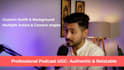 make a podcast style ugc video ad in a cool studio