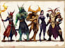 draw dnd party art, pathfinder group, and fantasy characters illustration