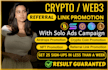 do solo ads cryptocurrency coin web3 nft affiliate referral link MLM promotion