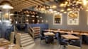render 3d restaurant interior design, café bar interior, 8k interior rendering