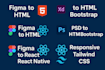 convert figma, PSD, or xd to responsive HTML, CSS, js, react, react  native app