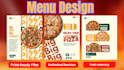 restaurant menu design, food flyer, fast deliveryprint ready