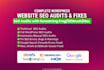 do full technical SEO audit and fix gsc, semrush, ahref, moz issues