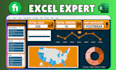 create excel dashboard, charts, pivot tables and graphs