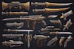 design creative concept art of weapons and items