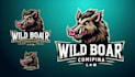 do awesome wild boar mascot logo design
