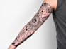 create sleeve tattoo design in geometric style