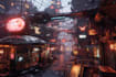 do cyberpunk futuristic city art