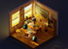 design a custom 3d isometric room design for you