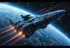 create a sci fi spaceship art