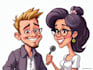 draw artistic cartoon caricatures