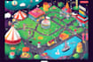 create vector map, city map, site map, event map in illustrator