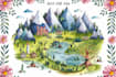 watercolor map illustration just for you