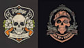 design custom skull logo and illustration