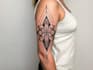 create sleeve tattoo design in geometric style