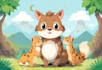 create flat animal cartoon illustration for web