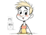 draw a cartoon character in a funny sketch