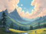draw fantasy background and landscape