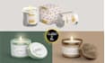 design luxury candle label with logo and box