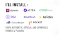 install divi, elementor pro, astra pro, crocoblock, wp rocket, bricks in 1hour