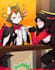 art of the characters from helluva boss and hazbin hotel with you as a couple