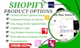 setup shopify custom product options easify avis globo ymq king sc personalizer