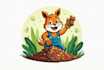 design cartoon fun mulch and landscaping logo