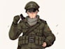 draw military character mascot