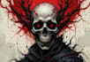 create dark art, horror or skull artworks illustration