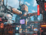 draw concept art illustration sci fi city, cyberpunk