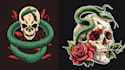 create custom skull crown snake logo