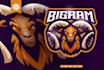 design sheep goat skull mascot logo