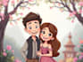 make cartoon disney couple portrait