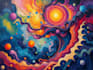 create magical abstract art, psychedelic, surrealism, cubism