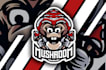 create skull mushroom mascot and esport logo
