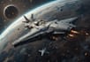 illustrate a sci fi spaceship art