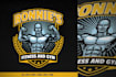 create muscle bodybuilder skull boxing gym logo